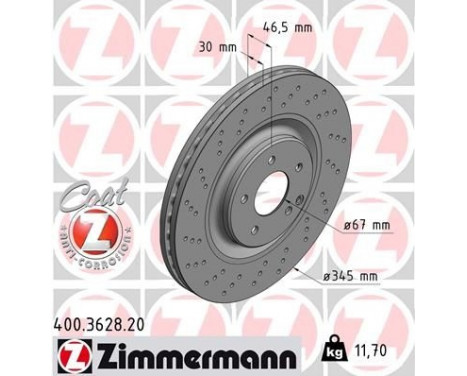 Disco de freno Coat Z 400.3628.20 Zimmermann