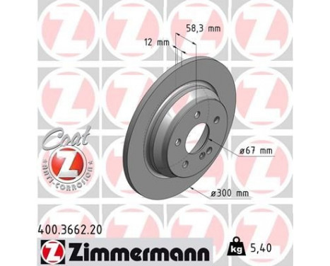 Disco de freno Coat Z 400.3662.20 Zimmermann