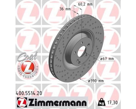 Disco de freno COAT Z 400.5514.20 Zimmermann