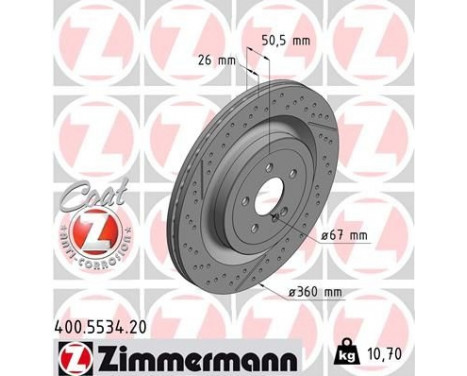 Disco de freno Coat Z 400.5534.20 Zimmermann