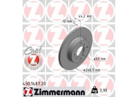 Disco de freno Coat Z 430.1487.20 Zimmermann
