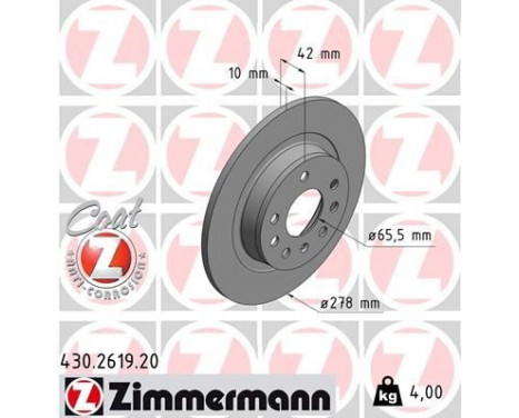 Disco de freno Coat Z 430.2619.20 Zimmermann