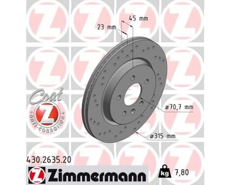Disco de freno Coat Z 430.2635.20 Zimmermann