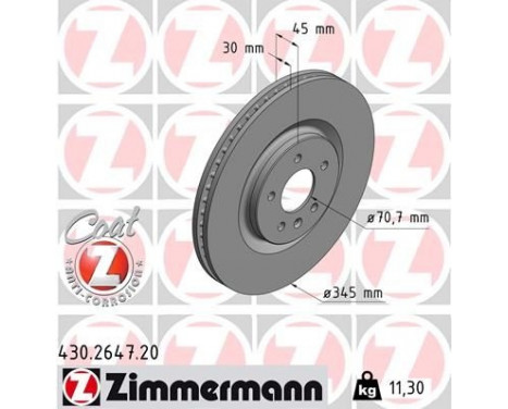 Disco de freno COAT Z 430.2647.20 Zimmermann