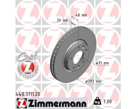 Disco de freno Coat Z 440.3111.20 Zimmermann