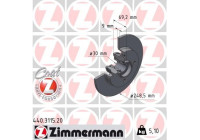 Disco de freno COAT Z 440.3115.20 Zimmermann
