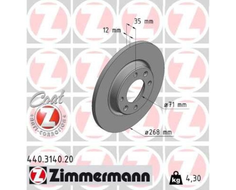 Disco de freno COAT Z 440.3140.20 Zimmermann