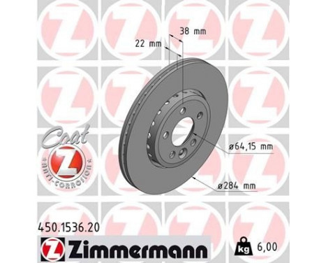 Disco de freno Coat Z 450.1536.20 Zimmermann