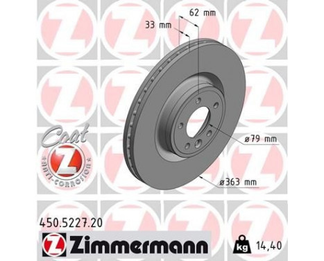 Disco de freno COAT Z 450.5227.20 Zimmermann