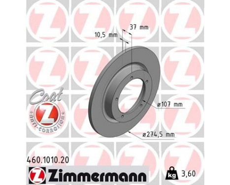Disco de freno Coat Z 460.1010.20 Zimmermann