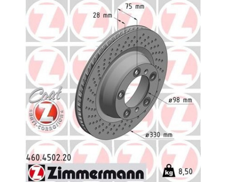 Disco de freno Coat Z 460.4502.20 Zimmermann