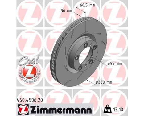Disco de freno COAT Z 460.4506.20 Zimmermann