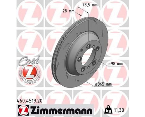 Disco de freno COAT Z 460.4519.20 Zimmermann