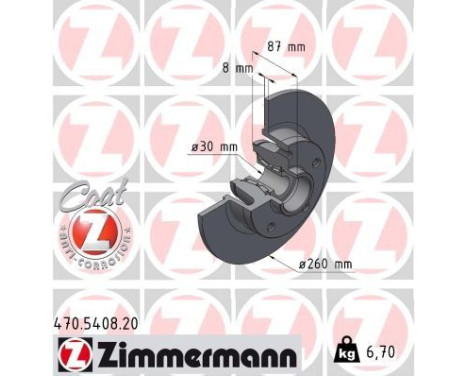 Disco de freno COAT Z 470.5408.20 Zimmermann