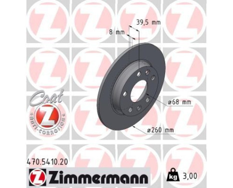 Disco de freno COAT Z 470.5410.20 Zimmermann