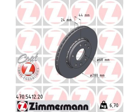 Disco de freno COAT Z 470.5412.20 Zimmermann