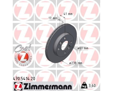 Disco de freno COAT Z 470.5414.20 Zimmermann