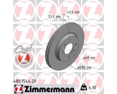 Disco de freno Coat Z 480.1544.20 Zimmermann