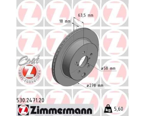 Disco de freno COAT Z 530.2471.20 Zimmermann
