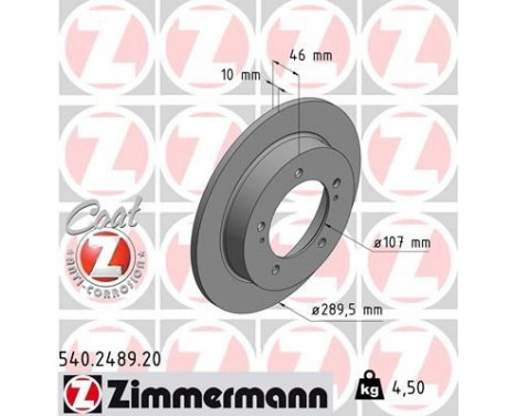 Disco de freno Coat Z 540.2489.20 Zimmermann