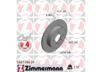 Disco de freno Coat Z 540.5304.20 Zimmermann