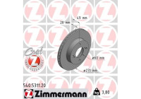 Disco de freno Coat Z 540.5311.20 Zimmermann