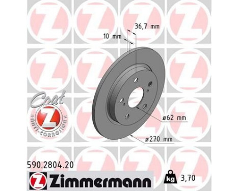 Disco de freno Coat Z 590.2804.20 Zimmermann