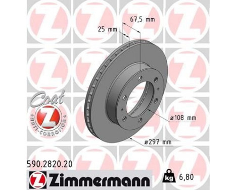 Disco de freno Coat Z 590.2820.20 Zimmermann