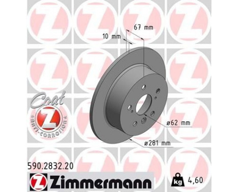 Disco de freno COAT Z 590.2832.20 Zimmermann