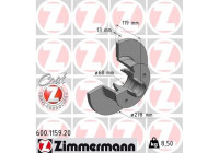 Disco de freno Coat Z 600.1159.20 Zimmermann