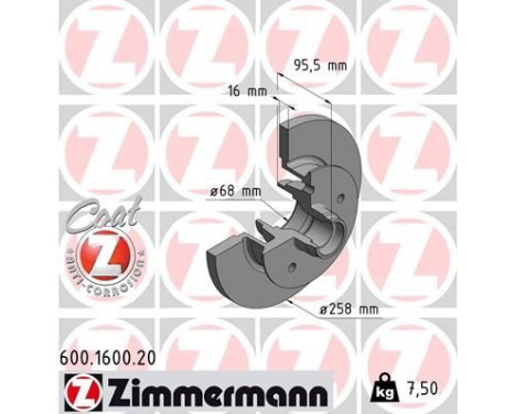 Disco de freno Coat Z 600.1600.20 Zimmermann