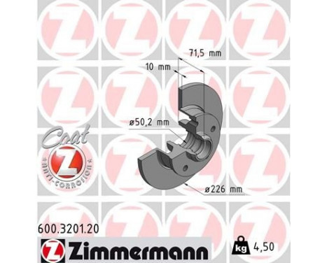 Disco de freno Coat Z 600.3201.20 Zimmermann