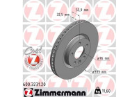Disco de freno Coat Z 600.3231.20 Zimmermann