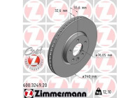 Disco de freno Coat Z 600.3249.20 Zimmermann