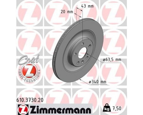 Disco de freno Coat Z 610.3730.20 Zimmermann