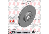 Disco de freno Coat Z Derecho 150.2915.20 Zimmermann