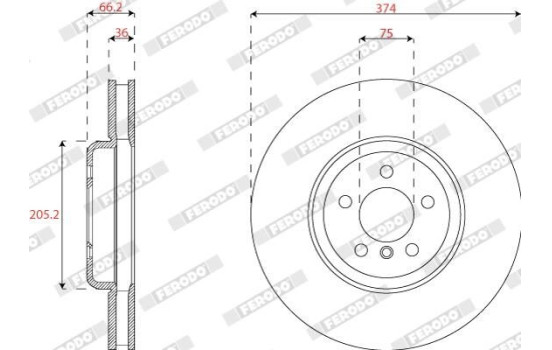 Disco de freno DDF2042RC-1 Ferodo, Imagen 2