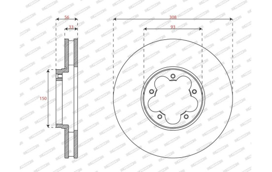 Disco de freno DDF3057C Ferodo, Imagen 2