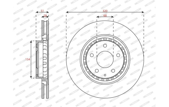 Disco de freno DDF3070C Ferodo, Imagen 2