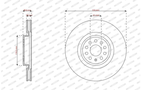 Disco de freno DDF3120C Ferodo, Imagen 3