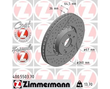 Disco de freno de Fórmula Z 400.5503.70 Zimmermann