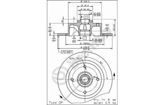 Disco de freno delantero 08.2691.10 Brembo, Imagen 2