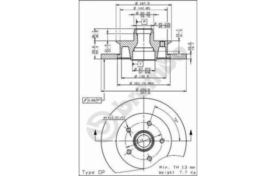 Disco de freno delantero 08.5177.10 Brembo, Imagen 2
