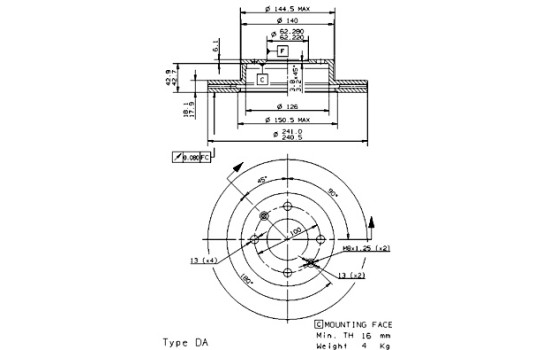 Disco de freno delantero 09.9503.10 Brembo, Imagen 2