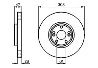 Disco de freno delantero BD1068 Bosch