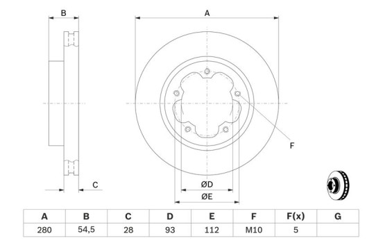 Disco de freno delantero BD1251 Bosch, Imagen 5