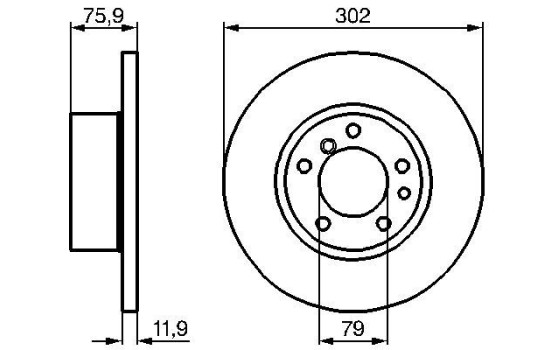 Disco de freno delantero BD262 Bosch