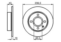 Disco de freno delantero BD427 Bosch