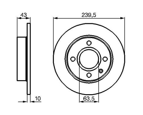 Disco de freno delantero BD427 Bosch