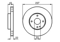 Disco de freno delantero BD556 Bosch